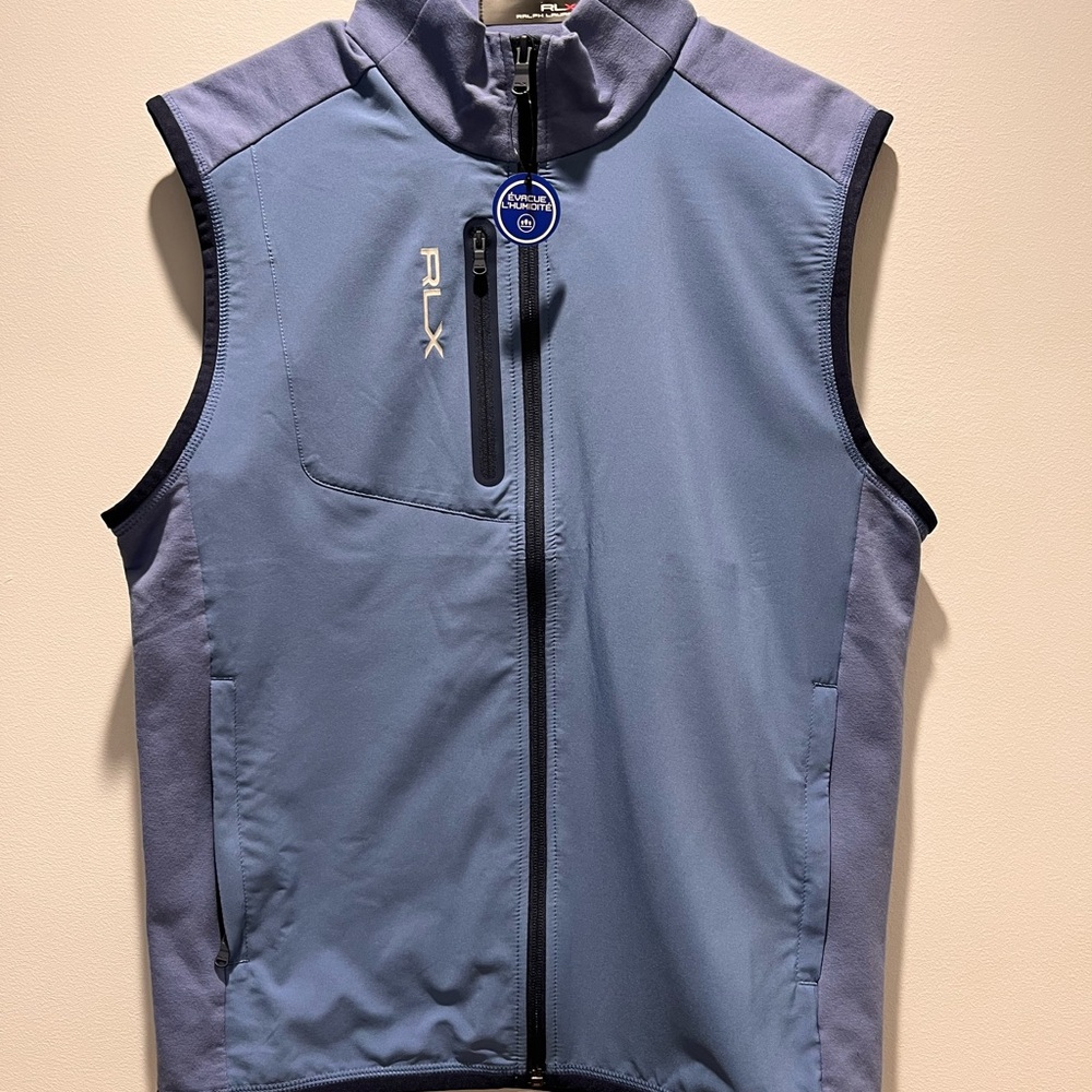 Ralph Lauren RLX Golf‎ Full Zip Wicking Stretch Vest Blue Men's Size S